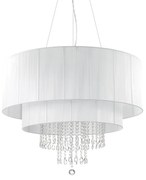 Lampadario Classico Opera Vetro,Tessuto,Cristalloistallo Bianco 10 Luci E27