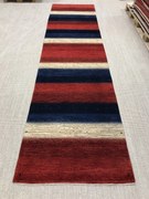 Loribaft Tappeto 390 x 100 Rosso (Iran) Annodato A Mano