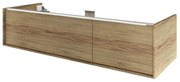 Mobile da bagno sospeso sotto lavabo L 135 x H 32 x P 48 cm quercia di campagna satinato, 1 cassetto SENSEA Neo
