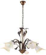 ONLI - Lampadario a sospensione con catena LUCREZIA 5xE14/6W/230V bronzo