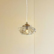 Lampada a sospensione Lindby Piatra, ambra/ottone, vetro, Ø 16 cm, G9