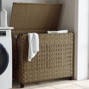 Cesto Portabiancheria Con Ruote 66x35x60 Cm Rattan /