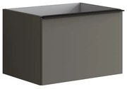 Mobile da bagno sotto lavabo Pixel plain grigio carbone laccato opaco L 60 x H 40 x P 45.5 cm 1 cassetto, lavabo non incluso