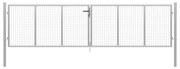 Cancello Per Giardino İn Acciaio Zincato 415x150cm Argento /