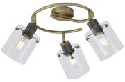 Faretto da soffitto di design bronzo con vetro trasparente rotondo a 3 luci - Domo
