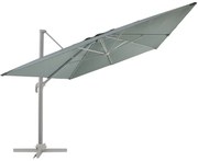 Ombrellone a palo laterale grigio AURA NATERIAL con telo verde