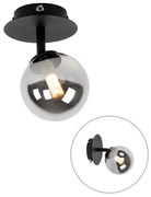 Faretto rustico nero orientabile con vetro fumé - Athens