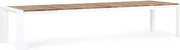 Tavolo Da Esterno In Alluminio Piano In Teak Allungabile 110x253/384 Cm Cameron Bianco Bizzotto