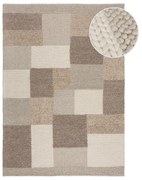 Tappeto beige tessuto a mano con lana 160x230 cm Minerals Patchwork - Flair Rugs