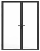 Blocco porta reversibile a due battenti H204 cm x L146 cm in Alluminio e Vetro temperato - LOXTON