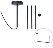 Set di sospensione da 2 con alimentatore per binario monofase nero - Iconic