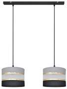 Lampadario a sospensione con filo HELEN 2xE27/15W/230V nero/grigio/oro