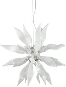 Sospensione Contemporanea Leaves Metallo Bianco 8 Luci G9 3W 3000K Luce Calda