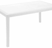 Tavolo da pranzo per giardino Prince struttura e superficie in Polipropilene  bianco per 6 persone 150x90cm