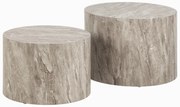 Tavolini rotondi grigi in pietra in set di 2 pezzi ø 58 cm Dice - Actona