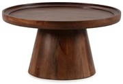 Tavolino da salotto rotondo marrone scuro in mango massiccio ø 80 cm Rose – MOME