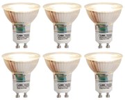 Set di 6 lampade LED GU10 dimmerabili in 3 fasi per riscaldare 6W 450 lm 2000K - 2700K