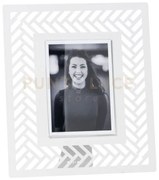 Portafoto di design millenintrecci grande bianco marmo in ferro e p...