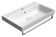 Lavabo Da Incasso/Sospeso Con Foro 80x50 Cm Bianco Lucido