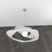 Sospensione Moderna Warped Metallo Bianco 1 Luce E27 D.65Cm