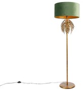 Lampada da terra in oro con paralume in velluto verde 50 cm - Botanica