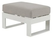 Pouf da giardino con cuscino grigio Las Vegas NATERIAL, struttura in alluminio seduta in poliestere bianco, L 50 x H 46 x P 75 cm