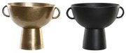 Vaso DKD Home Decor 34 x 28 x 26 cm Nero Dorato Alluminio Moderno (2 Unità)