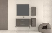 Mobile da bagno sotto lavabo BADEN HAUS TIFFANY grigio laccato opaco L 100 x H 55 x P 46 cm 2 cassetti, lavabo non incluso