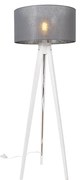 Lampada da terra a treppiede moderna bianca con paralume grigio 50 cm - Tripod Classic