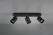 Pago barra 3 spots cilindri metallo nero l. 41cm 3 luci attacco gu10