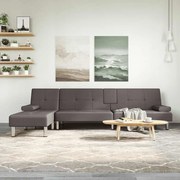 Divano Letto A L Grigio 255x140x70 Cm İn Similpelle /