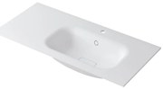 Lavabo integrale a destra rettangolare L 100.5 x H 15 x P 46 cm in resina bianco