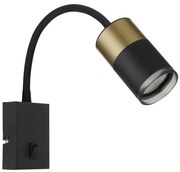 Globo 57850W - Faretto da parete BRISBON 1xGU10/25W/230V nero/oro