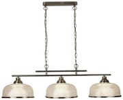 Bistro ii 3lt pendant-ottone antico e vetro stile holophane