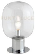 Lume fellini cromo 1 luce attacco e27 30x30x47cm in vetro trasparente