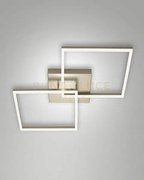 Bard plafoniera oro opaco l.65x65cm 2 luci a led 3000k - 52w - 518...