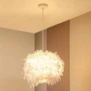 Lampada a sospensione Lindby Heven, Ø 53 cm, bianco, plastica, E27