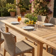 Tavolo Da Giardino Rotondo 120 Cm In Alluminio Antracite Con Top Effetto Rovere Carioca Wood
