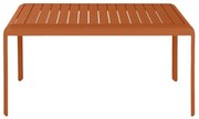 Tavolo da pranzo per giardino Idaho NATERIAL struttura e superficie in alluminio arancione per 4 persone 144x70cm