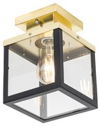 Lampada da soffitto da esterno industriale nera con oro - Rotterdam