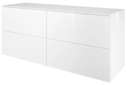 Mobile da bagno sotto lavabo Neo  laccato lucido L 150 x H 65 x P 48 cm 4 cassetti, lavabo non incluso