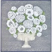 Quadro bouquet fondo grigio 81x81x6 cm