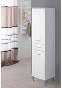 Colonna Portasciugamani a Terra 154 Cm Due Ante Ed Un Cassetto Feridras "Stella" Bianco Lucido