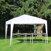 Gazebo Arona in alluminio struttura grigio, copertura bianco L 300 x P 300 x H 250 cm