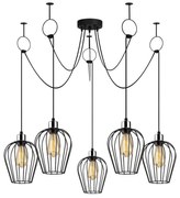 Lampadario a sospensione con filo TEL 5xE27/40W/230V ragno