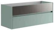 Mobile da bagno sospeso sotto lavabo L 119.5 x H 50 x P 45.5 cm grigio opaco, 2 cassetti Niwa
