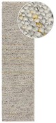 Passatoia in misto lana intrecciata a mano color crema 60x230 cm Minerals - Flair Rugs