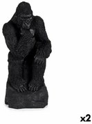 Statua Decorativa Gorilla Nero 20 x 45 x 20 cm (2 Unità)