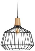 Lampadario Nero Naturale Legno Ferro 220-240 V 36 x 36 cm