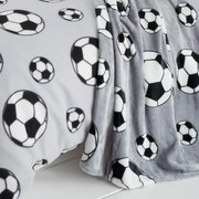 Coperta grigia per neonati in micropile 130x170 cm Football - Catherine Lansfield